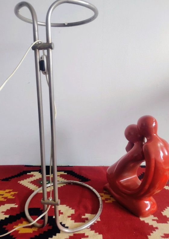 Image 1 of Modernist bauhaus glass ball floor lamp. Designer: Házi Tibor