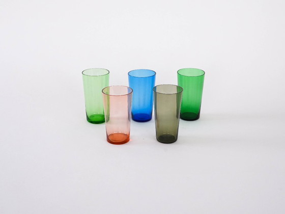 Image 1 of Set of coloured glasses, Finnish design, 1950s, designer: Tapio Wirkkala, manufacturer: Iittala