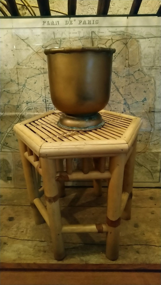 Beistelltisch, Hocker, Bambus-Pflanzenständer – Beistelltische, Bamboo, Vintage (photo 10 of 13)