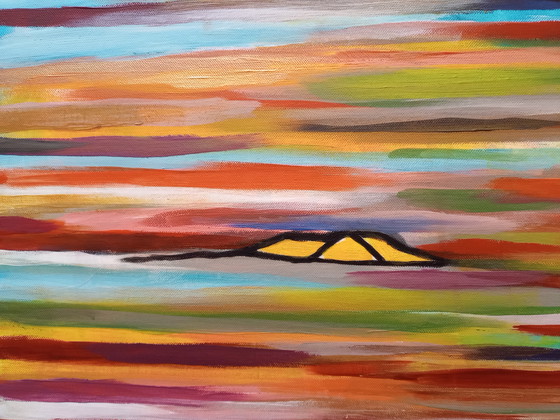 Image 1 of T.van Steenbergen "Floating" 100 x 100 cm