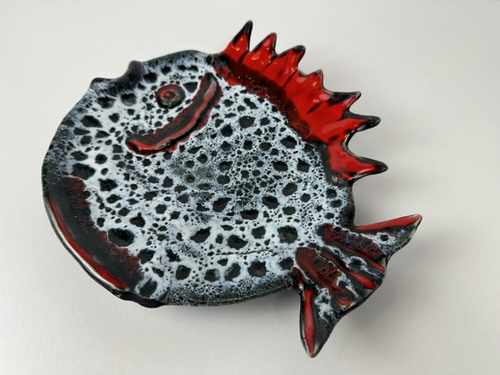 Image 1 of Vintage fat lava bowl - fish - Vallauris ceramics