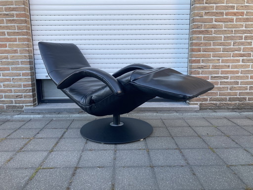 Jori Yoga Relax Medi Mono-Move, zwart leer, verstelbare hoofdsteun