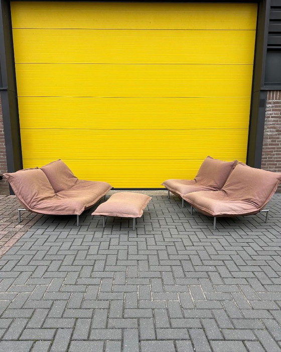Ligne Roset Calin set lounge poltrona due posti pouf anni '90 – Divani modulari, Tessile (photo 13 of 18)