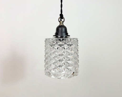 Vintage-Deckenleuchte aus geschliffenem Glas, 1970er Jahre