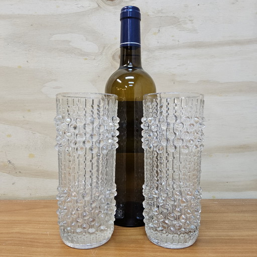 Ensemble de 2 vases à cire vintage Frantisek Peceny pour Hermano Hut Sklo Union (design années 70)