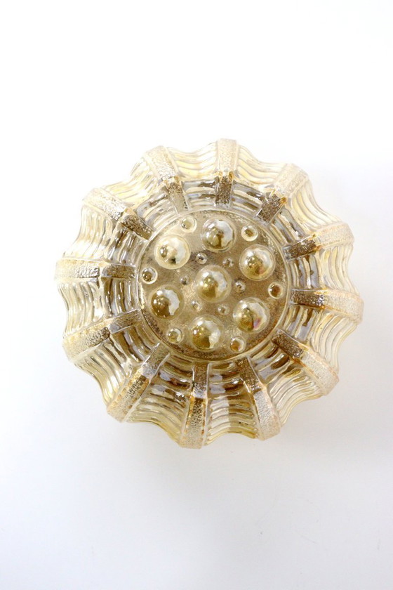 Image 1 of Lampada da soffitto color ambra Plafoniera 'Jupiter' vintage