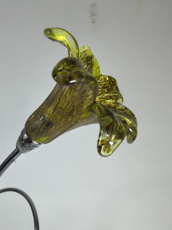 Image 1 of Lampe de table avec 2 abat-jour en verre G4 et variateur.