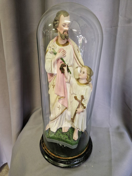 Christian Joseph with Jesus statue