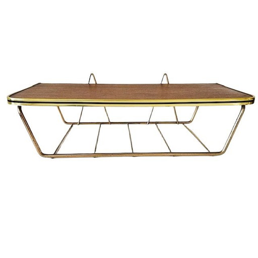 Vintage mid-century Danish Design wall rack teak brass 1960s