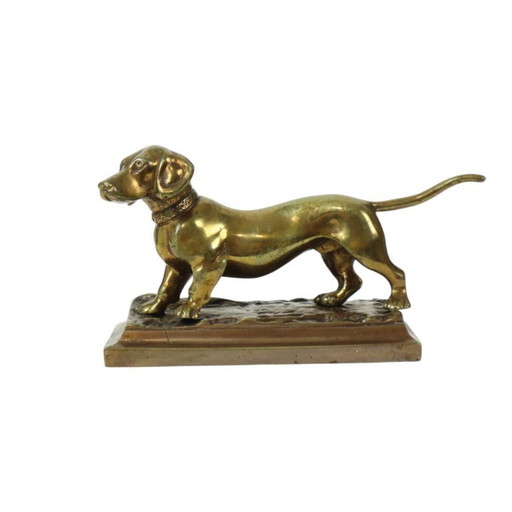 Solid Bronze Dachshund Statue