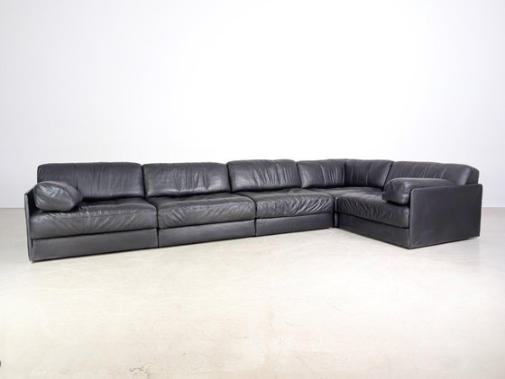 Image 1 of De Sede DS 76/78 Modular Sofa Corner Sofa Design Corner Couch Leather Black