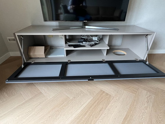 Low Board (TV) Cabinet Just Alpha JSA 1644 (Colour Pebble Gloss) – TV furniture, Textile, Wood (photo 9 of 10)