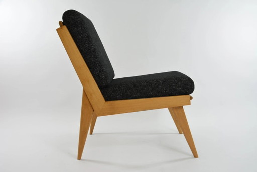 L-vormige fauteuil in gemêleerd zwart