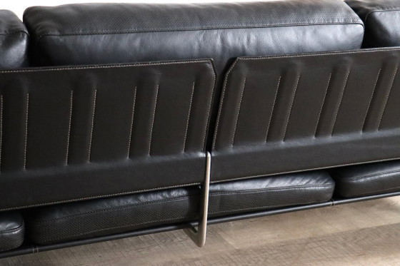 Divano tre posti Diesis in pelle nera di Antonio Citterio per B&B Italia, anni '70 – Divani 3 posti, Leather (photo 7 of 16)