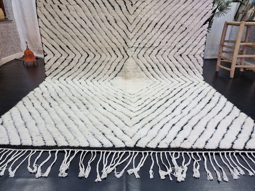 Alfombra Beni Ourain marroquí blanca hecha a mano, tamaño 200/300 cm. – Alessi, vloerkleden en tapijten, Wool