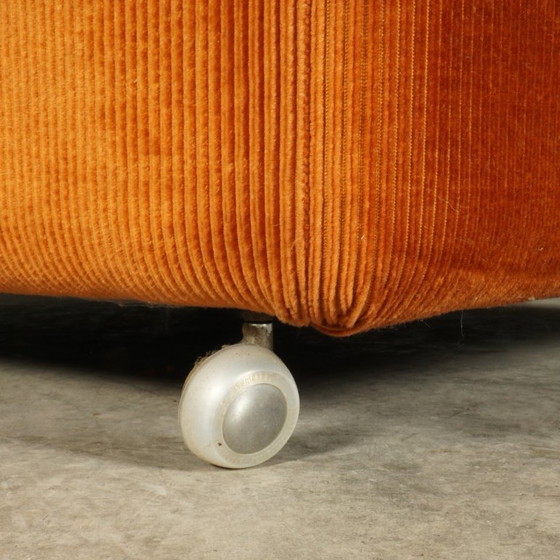 Image 1 of Gruppo di sedute modulari di metà secolo - velour arancione - anni '70