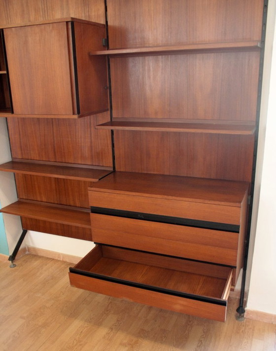 Image 1 of "Urio" modular wall system by Ico and Luisa Parisi for MiM 1957, two-module bookcase, Italy, 1960s
