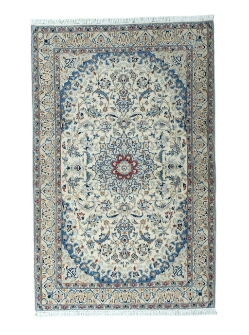 Handgeknoopt oosters tapijt Nain 9La - 200 x 127 cm - met zijde - Fijngeknoopte kunst