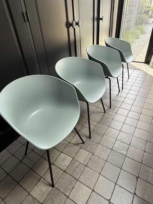 4 Bucket chairs from the brand HAY – eetkamerstoelen, Metal, Plastic