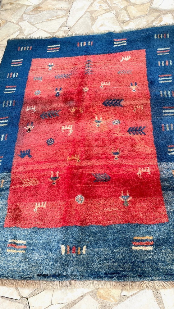 Image 1 of Alfombra Gabbeh 100% Lana Años 80-90 - 144×195 cm