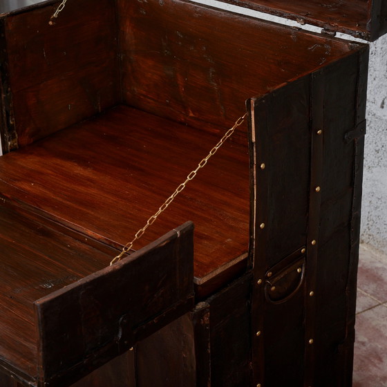 Rollbarer Reisekleiderschrank mit Fächern – Reisetaschen, Metall, Vintage (photo 20 of 26)