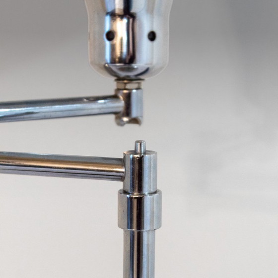 Image 1 of 1x Bauhaus Chromed Desk Lamp with Adjustable Lampshade, Italy 1950s