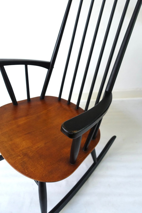 Roland Rainer High Back 1960 Sedia a dondolo IImari Tapiovaara – Hagafors Stolfabrik, Sedie a dondolo, Wood (photo 13 of 16)