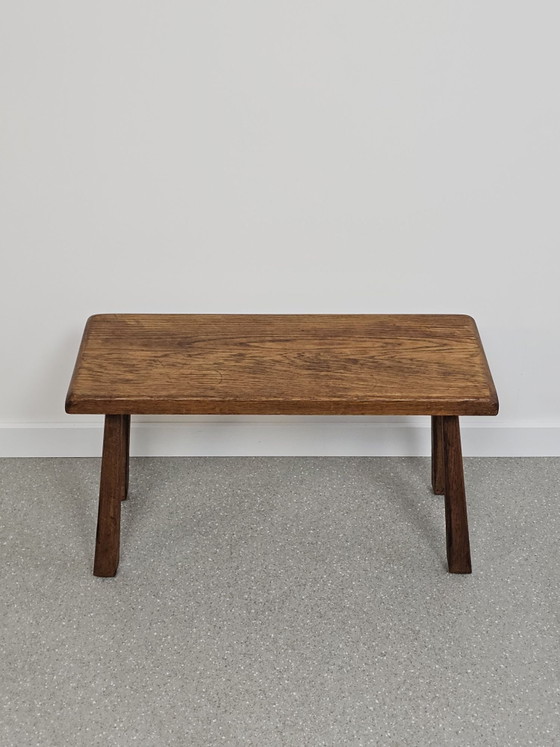 Sgabello brutalista vintage tavolino da piante tavolino, Sgabelli, Legno, Marrone (foto 6 di 7)