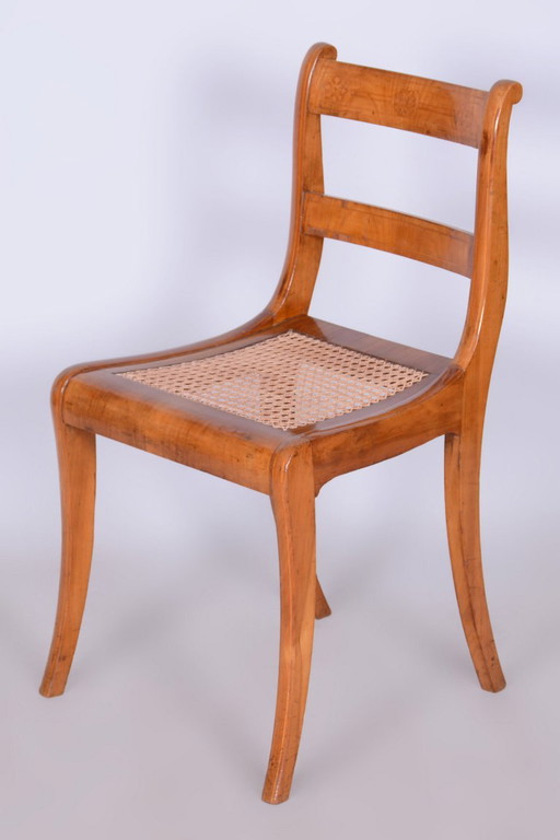 Silla Biedermeier restaurada, de madera de cerezo y ratán, de estilo polaco, Austria, década de 1830. – kuipstoelen, Rattan