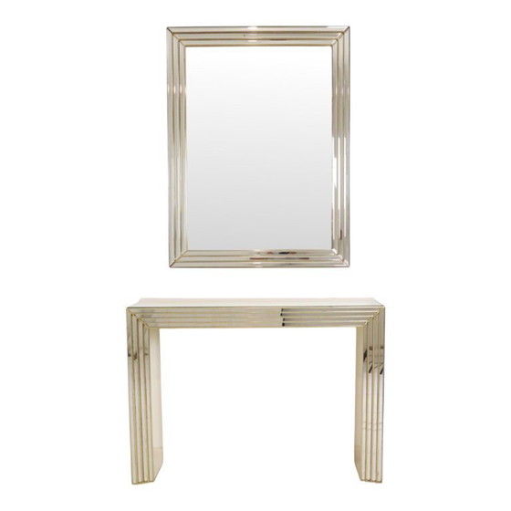 Image 1 of Zeldzame Design Spiegel met Console Zilver Goud Deknudt