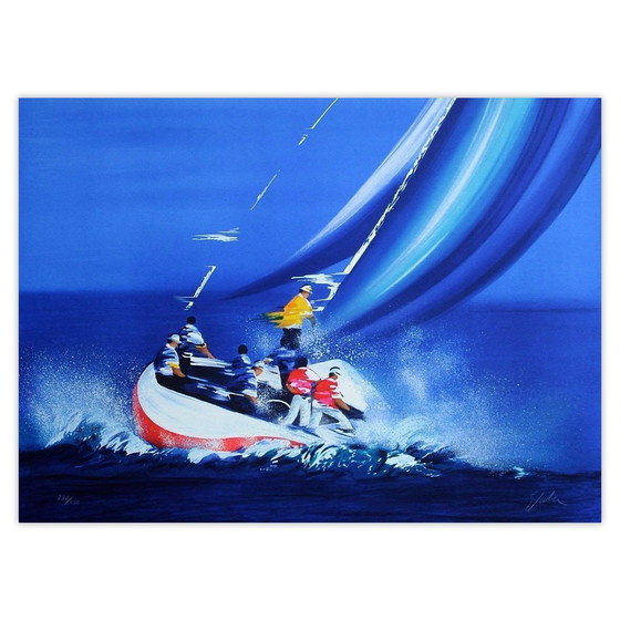 Image 1 of Litografia firmata da Victor SPAHN, squadra della Regata, 1995.