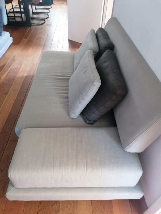 Image 1 of 2-delige grijze designbank