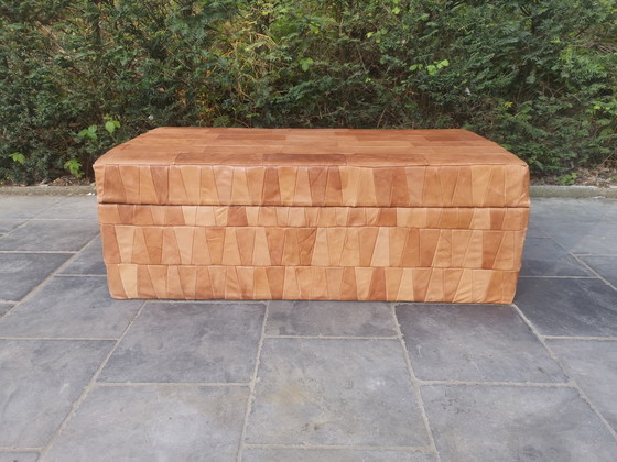 Image 1 of Patchwork Caramel Lederen Opbergdoos