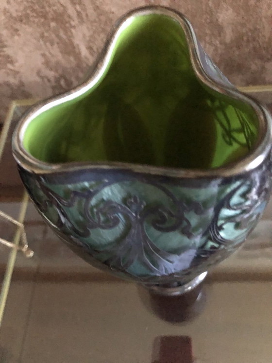 Art Nouveau glass vase Loetz – Metal (photo 5 of 5)