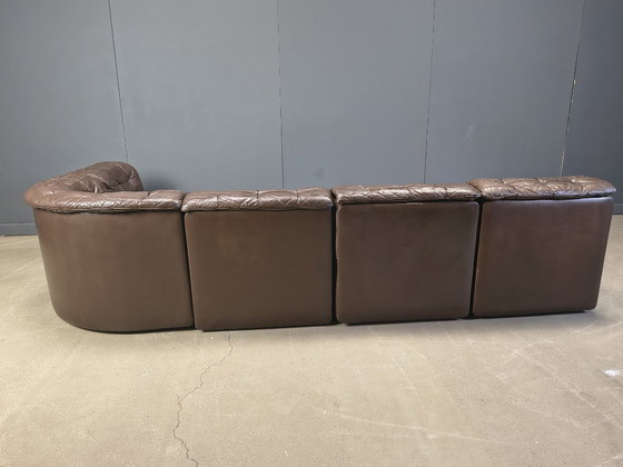Image 1 of Canapé modulaire vintage en cuir patchwork DS11 de Desede, années 1960