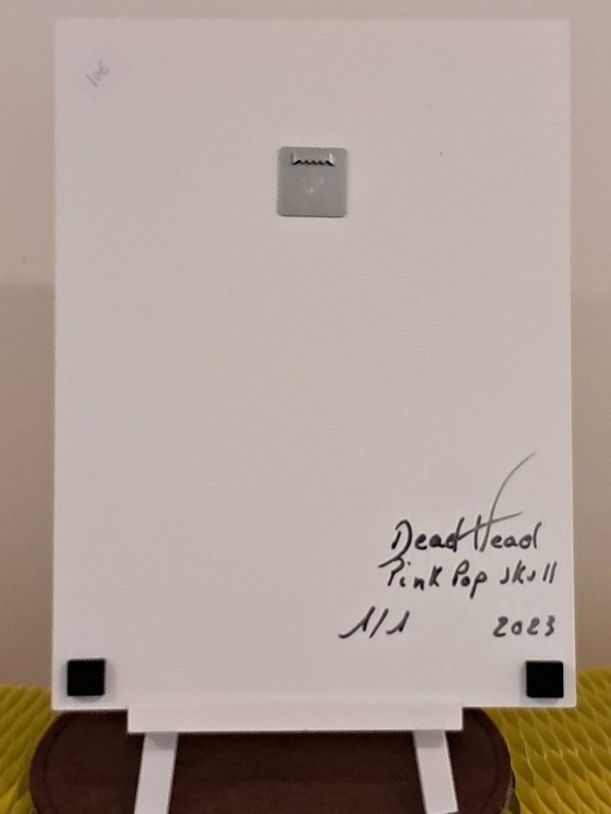 Image 1 of DEAD HEADS - Teschio rosa pop - Stampa su alluminio