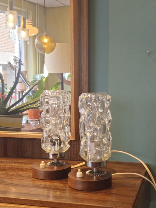 Vintage Jaren '60/'70 Set Van 2 Bedlampjes Tafellamp Bedlamp Bed Lamp 