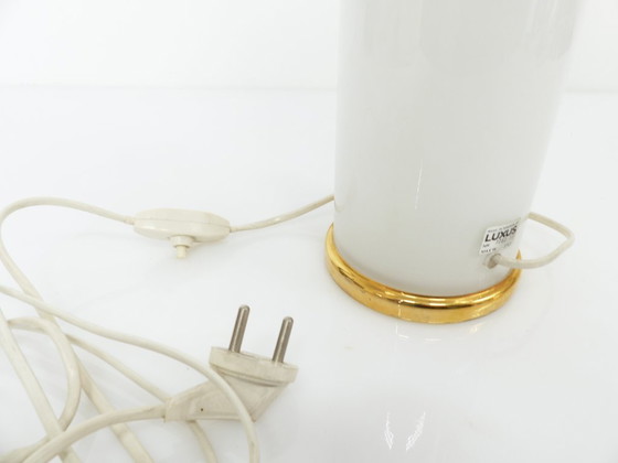 Image 1 of Base per lampada in vetro opalino bianco, Uno & Östen Kristiansson per Luxus Svezia 1970