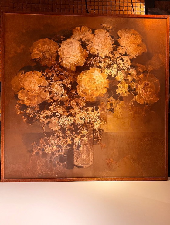 Image 1 of Gran cuadro floral de Ab Jongmans, 1978.