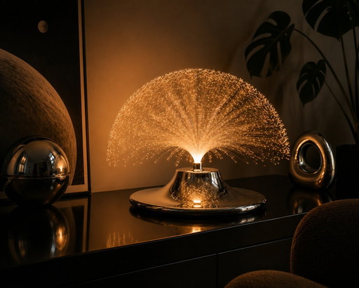 YENI Space Age Fiber Optic UFO Table Lamp, France, 1970s