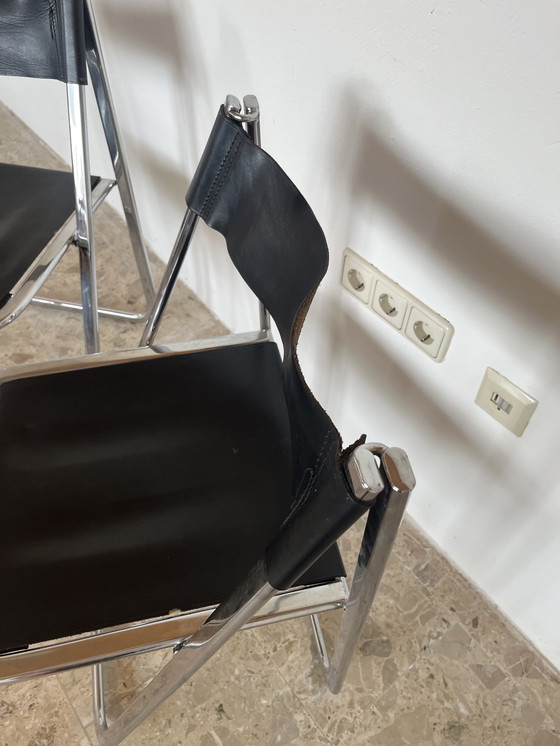 Image 1 of Originele Arrben Tamara klapstoelen met zwart leer