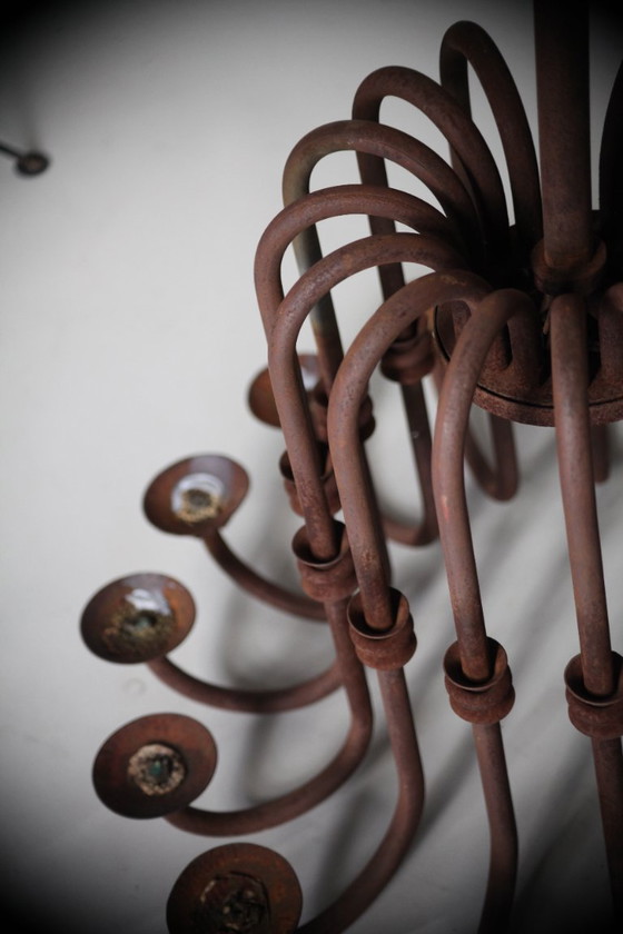 Image 1 of Monumental Antique 16-Arm Candle Chandelier