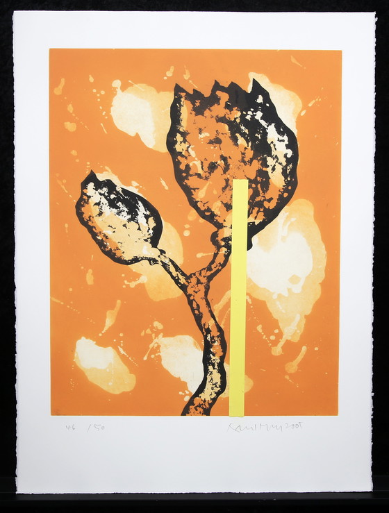 Image 1 of Merz, Albert - Composizione (46/50) - Acquaforte a colori/collage - Firmato a mano