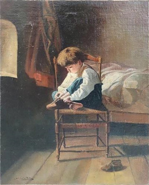 Oil Painting on Canvas, Italy 19th Century, Signed