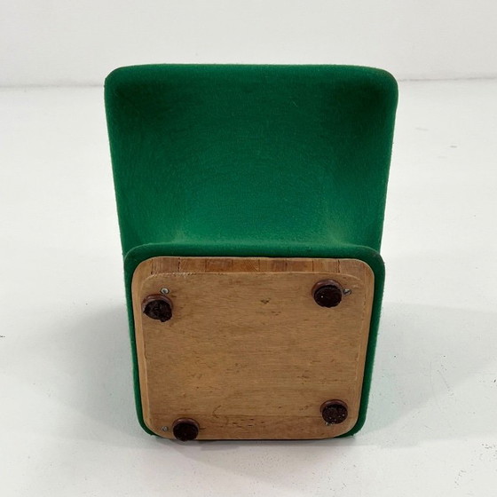 Image 1 of Tabouret vert style Space Age en tissu, années 1970