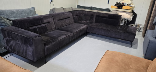 Corner Sofa Velvet Anthracite Seatmax