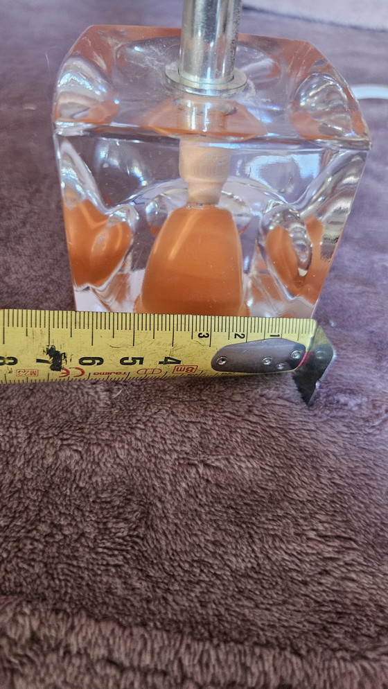 Image 1 of Lamp base cube resin orange retro