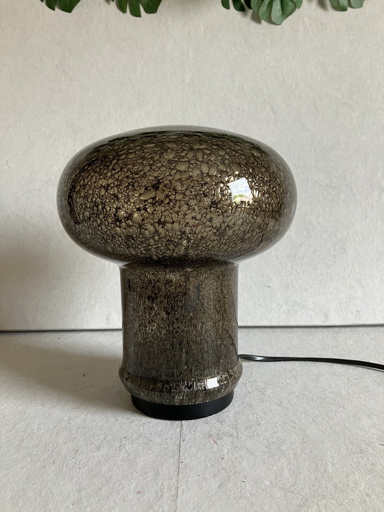 Image 1 of Peil und Putzler Vintage Bubble Glass Mushroom Table Lamp Black