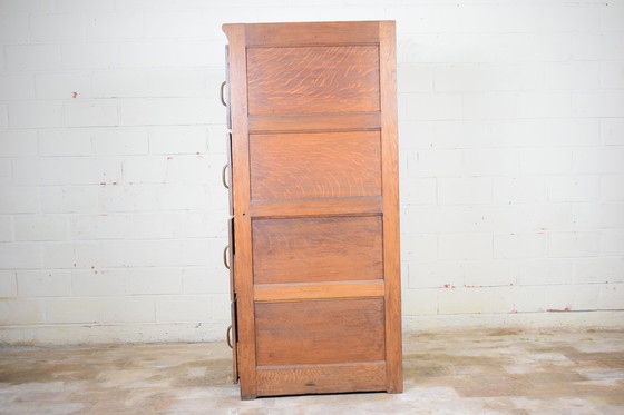 Image 1 of Antique Wooden Drawer Cabinet File Cabinet