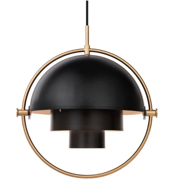 Image 1 of 2 x Suspension Gubi Multi-Lite - grand modèle en laiton/noir